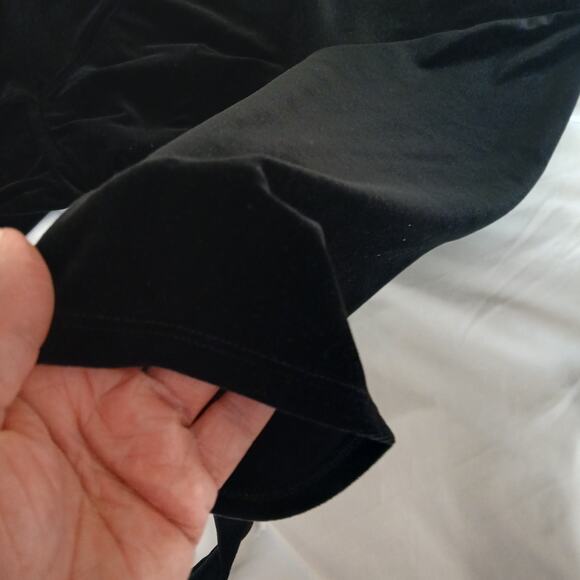 J. Jill Women’s 4X Velvet Wrap Dress Black Midi Tassel Tie Waist - Picture 6 of 16